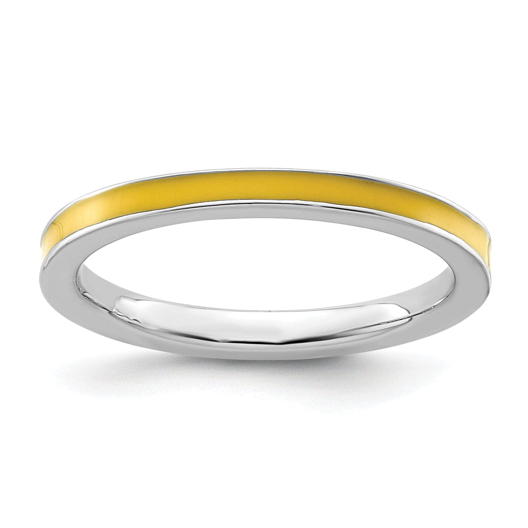 Stackable Expressions Ring Size 5 Sterling Silver Yellow Enameled 2.25MM Ring
