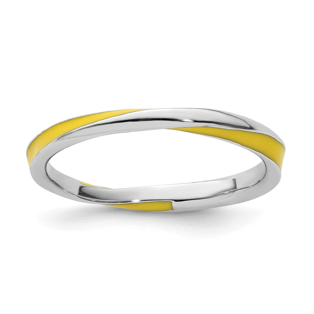 Stackable Expressions Ring Size 5 Sterling Silver Yellow Enameled Stackable Ring