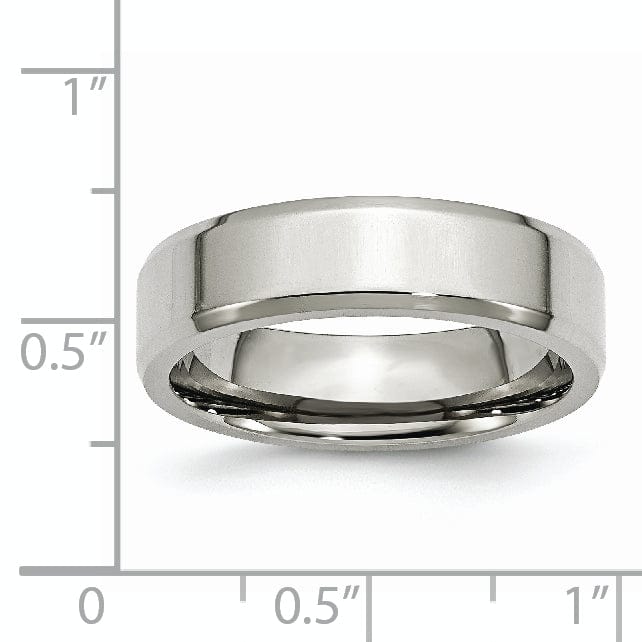 Bridal Ring Stainless Steel Beveled Edge Polished Band