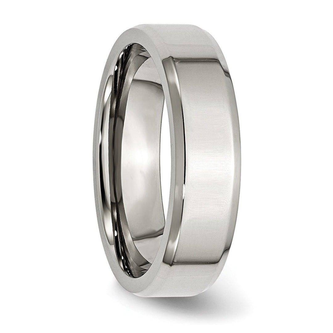 Bridal Ring Stainless Steel Beveled Edge Polished Band