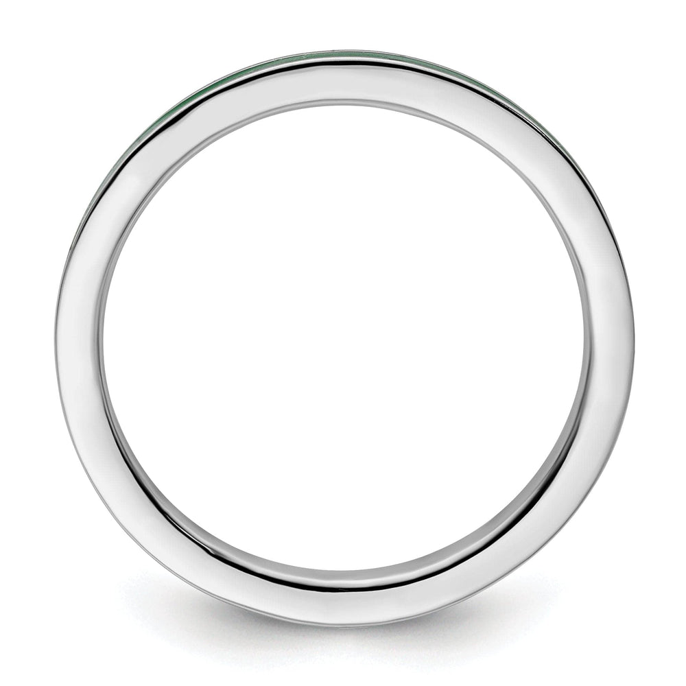 Stackable Expressions Ring Sterling Silver Green Enameled 2.25MM Ring