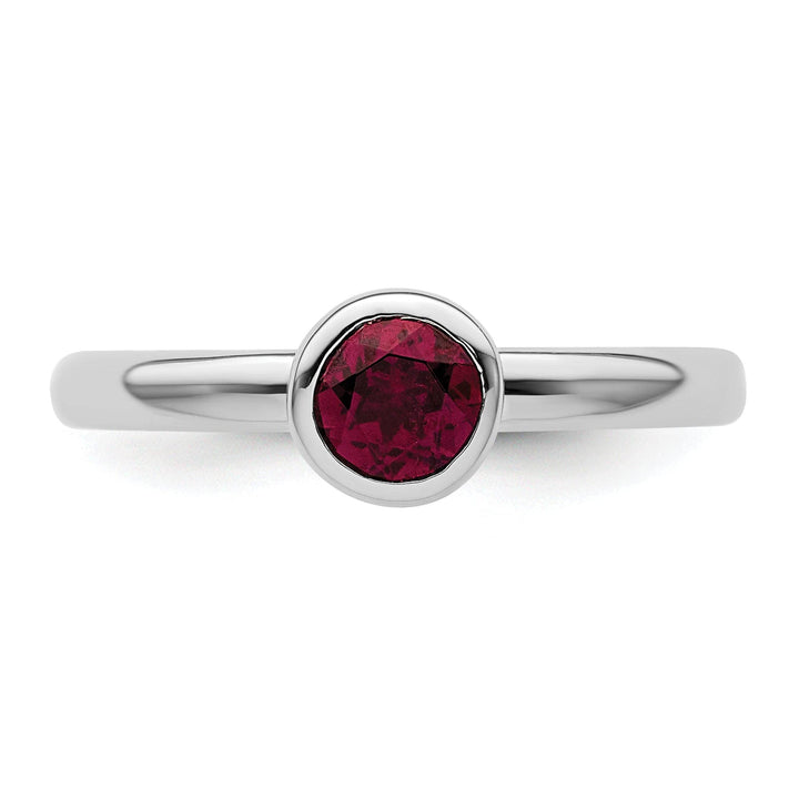 Stackable Expressions Ring Sterling Silver Low Round Rhodolite Garnet Ring