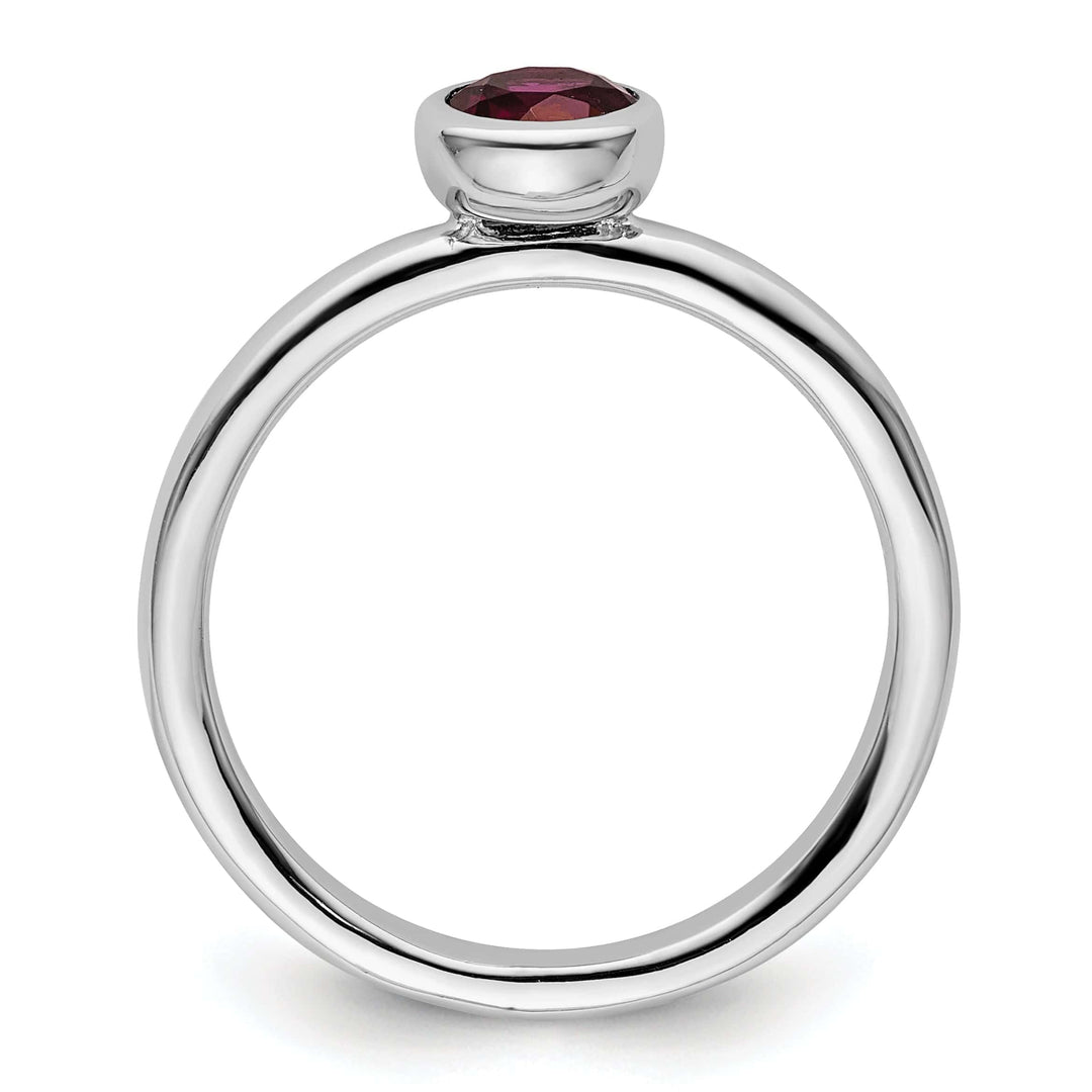 Stackable Expressions Ring Sterling Silver Low Round Rhodolite Garnet Ring