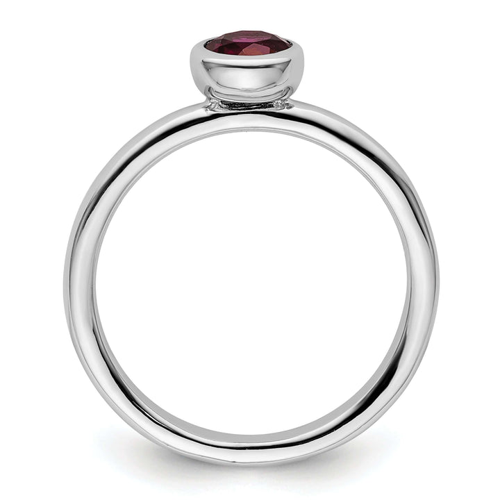 Stackable Expressions Ring Sterling Silver Low Round Rhodolite Garnet Ring