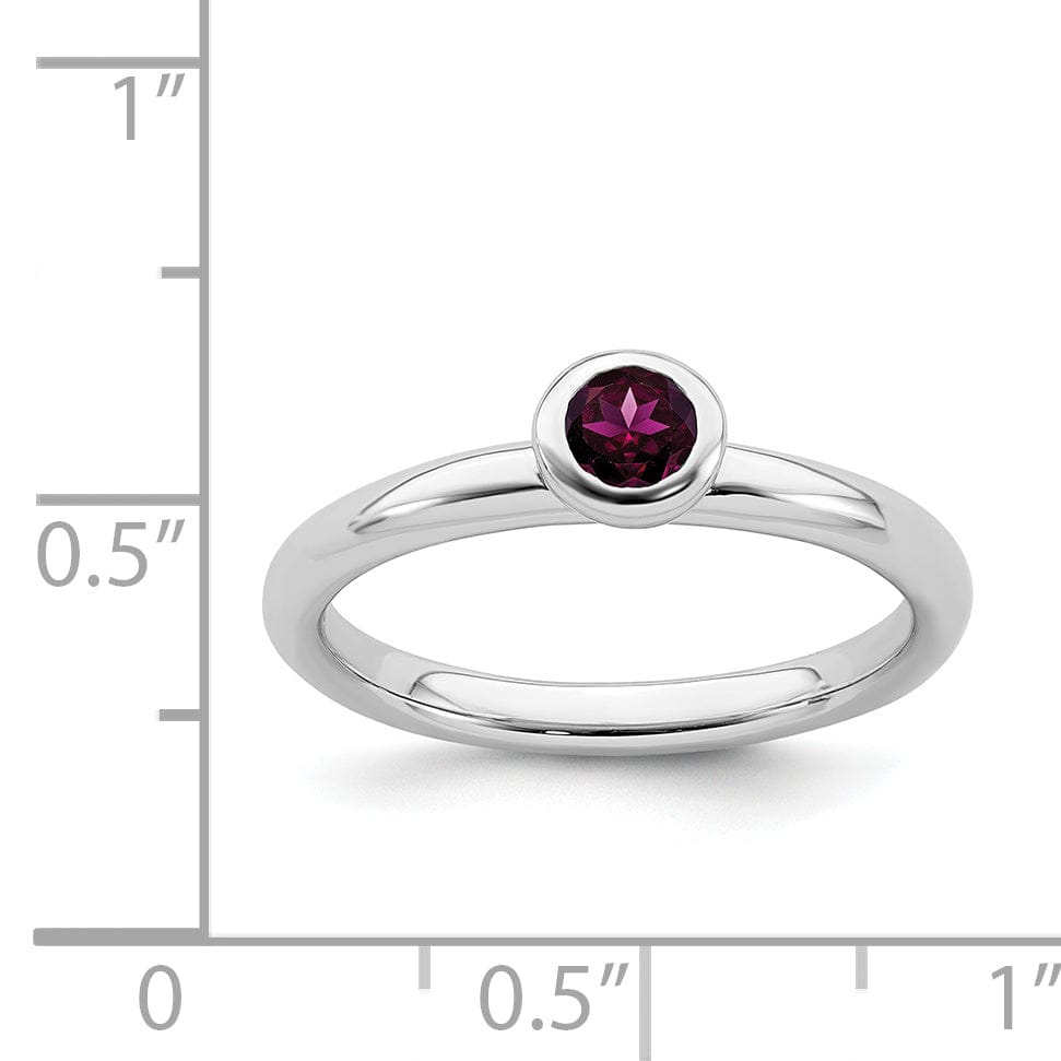 Stackable Expressions Ring Sterling Silver Low Round Rhodolite Garnet Ring