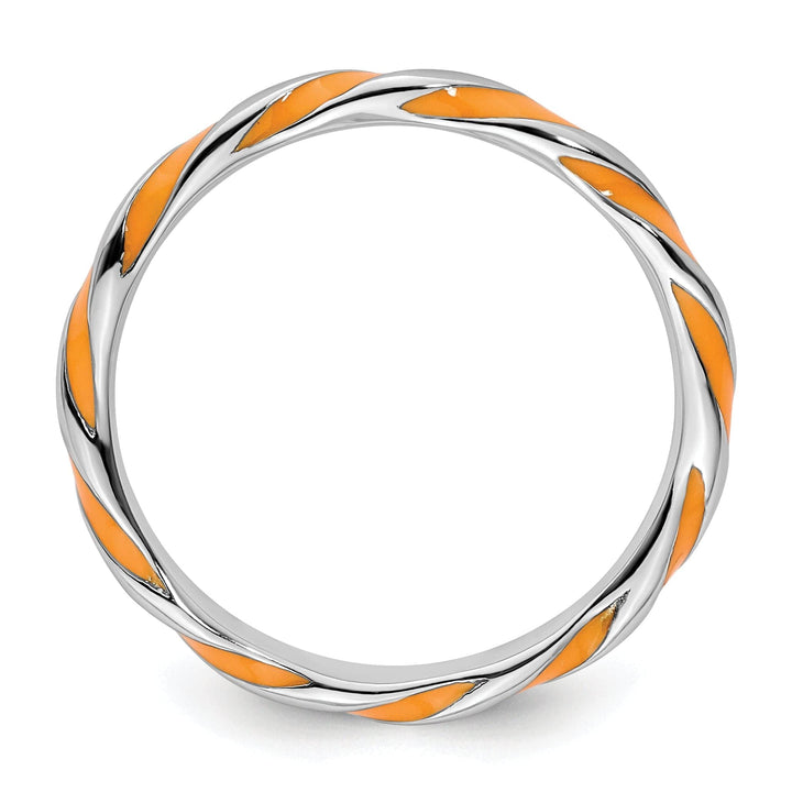 Stackable Expressions Ring Sterling Silver Orange Enameled Stackable Ring