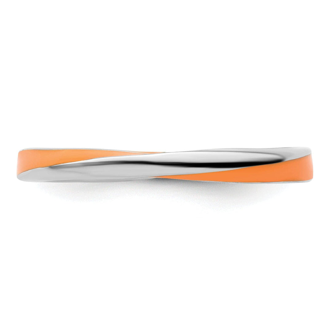Stackable Expressions Ring Sterling Silver Orange Enameled Stackable Ring