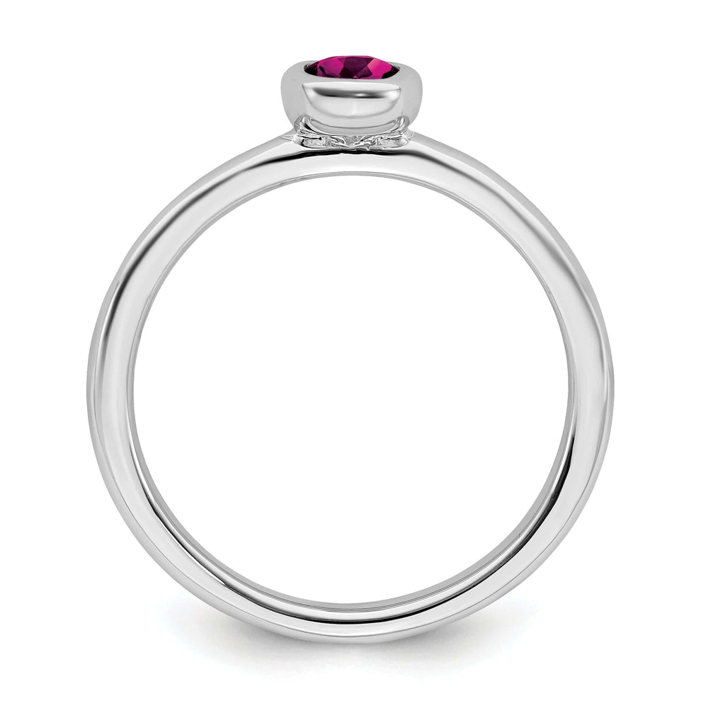 Stackable Expressions Ring Sterling Silver Oval Created Ruby Ring