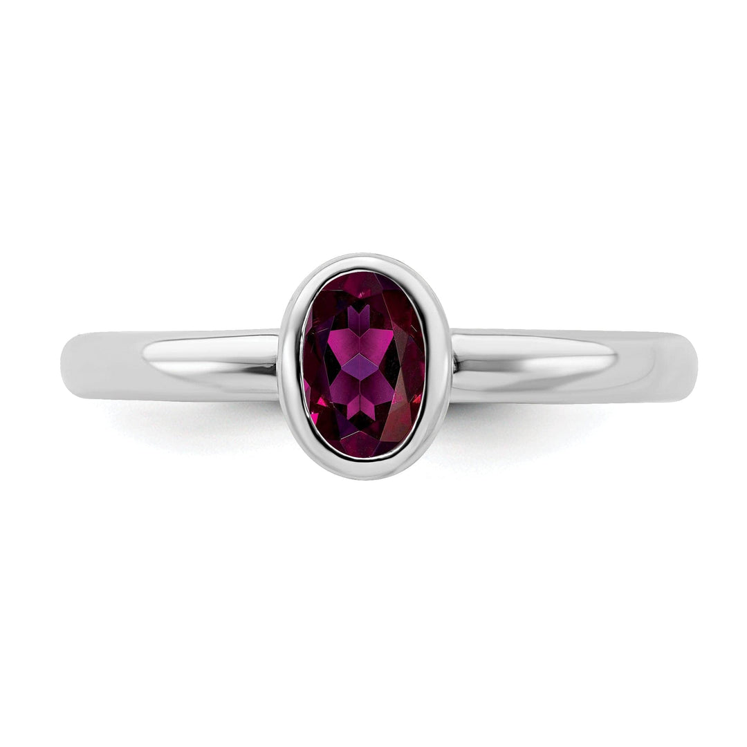 Stackable Expressions Ring Sterling Silver Oval Rhodolite Garnet Ring
