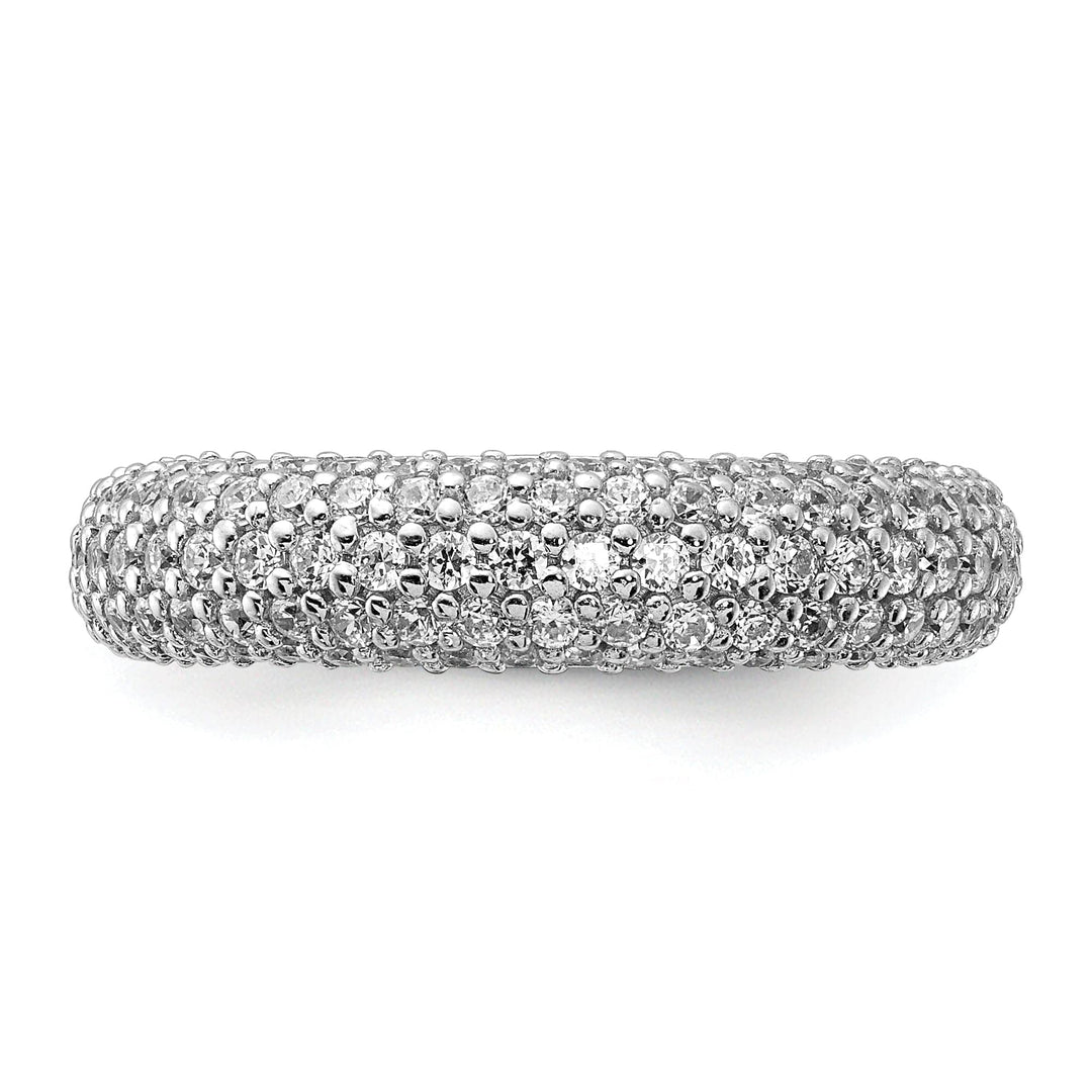 Sterling Shimmer Ring Sterling Silver Pave 113 Stone CZ Ring