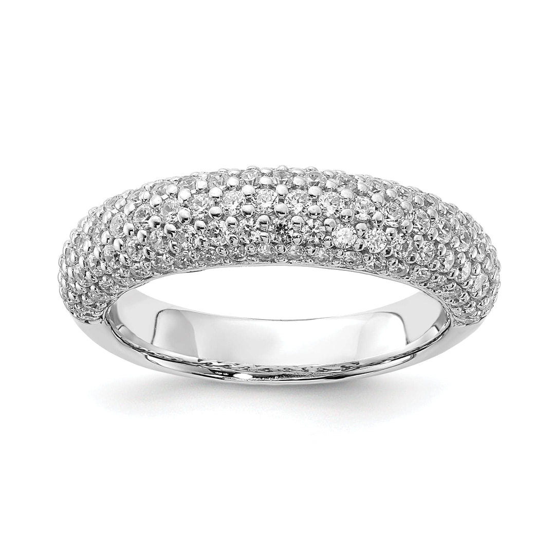 Sterling Shimmer Ring Sterling Silver Pave 113 Stone CZ Ring