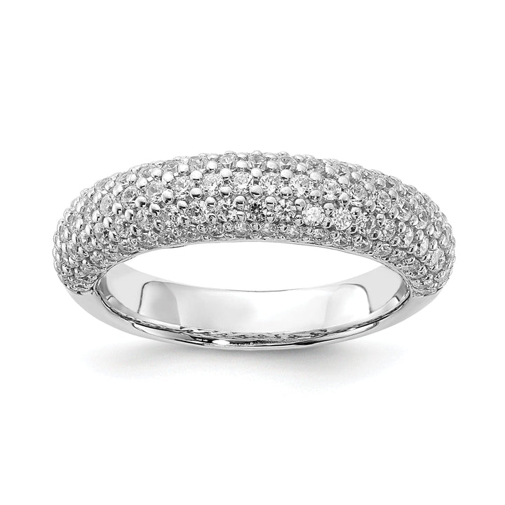 Sterling Shimmer Ring Sterling Silver Pave 113 Stone CZ Ring