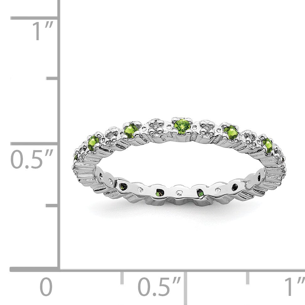 Stackable Expressions Ring Sterling Silver Peridot Diamond Ring