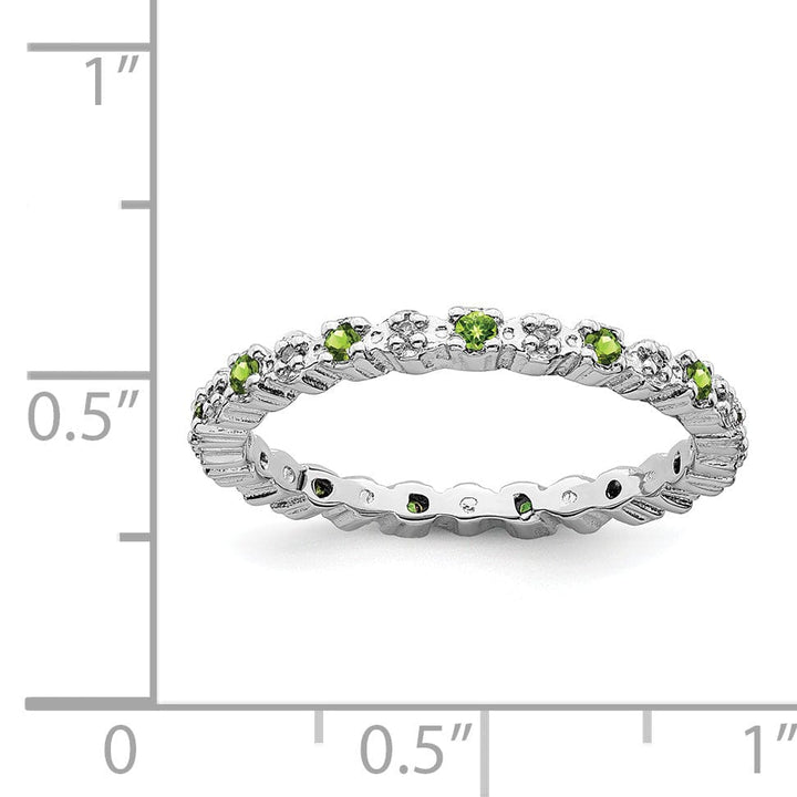 Stackable Expressions Ring Sterling Silver Peridot Diamond Ring