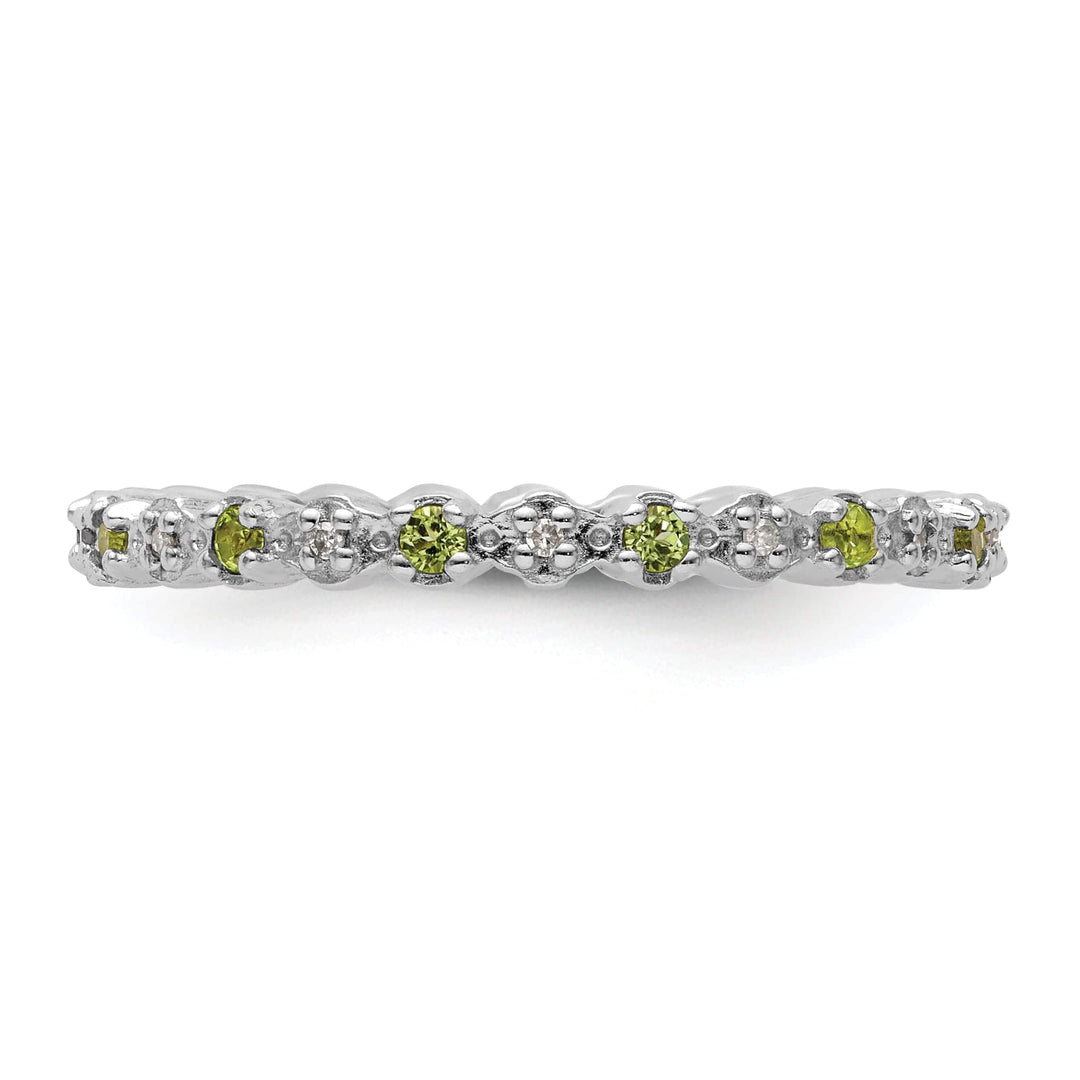 Stackable Expressions Ring Sterling Silver Peridot Diamond Ring