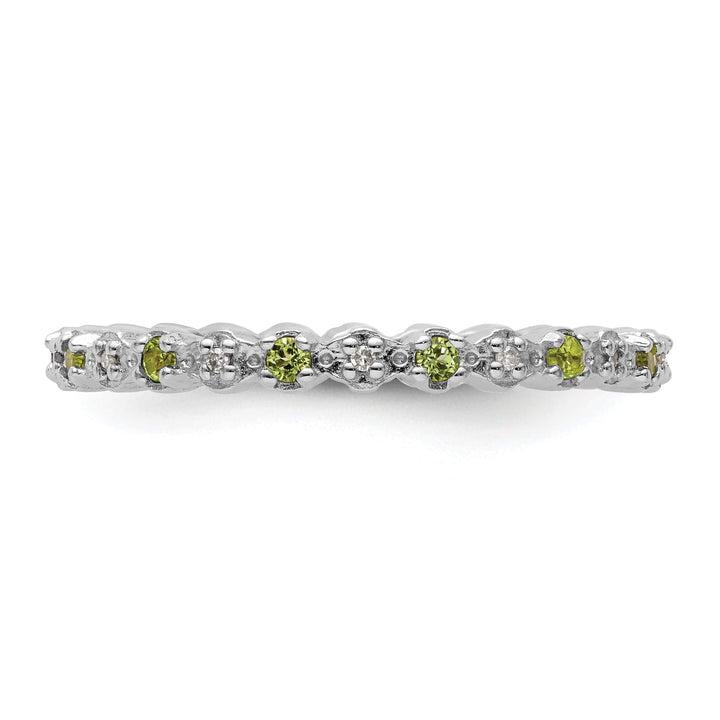 Stackable Expressions Ring Sterling Silver Peridot Diamond Ring