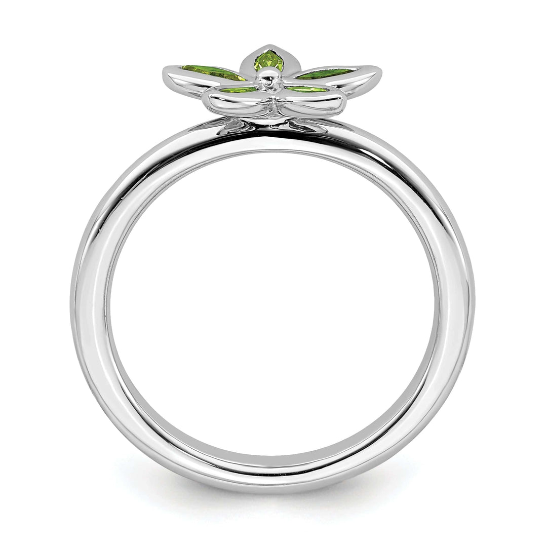 Stackable Expressions Ring Sterling Silver Peridot Flower Ring