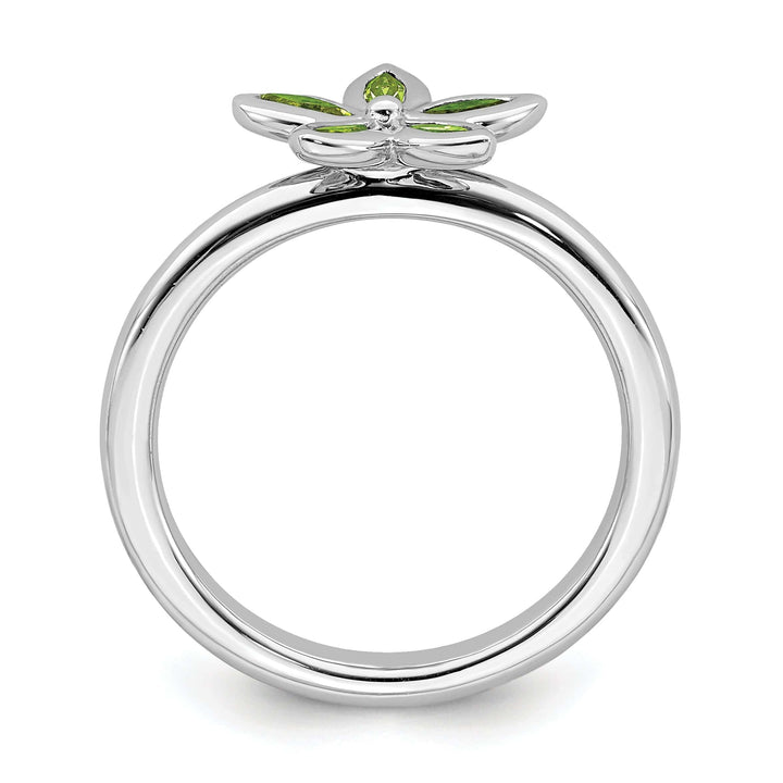 Stackable Expressions Ring Sterling Silver Peridot Flower Ring