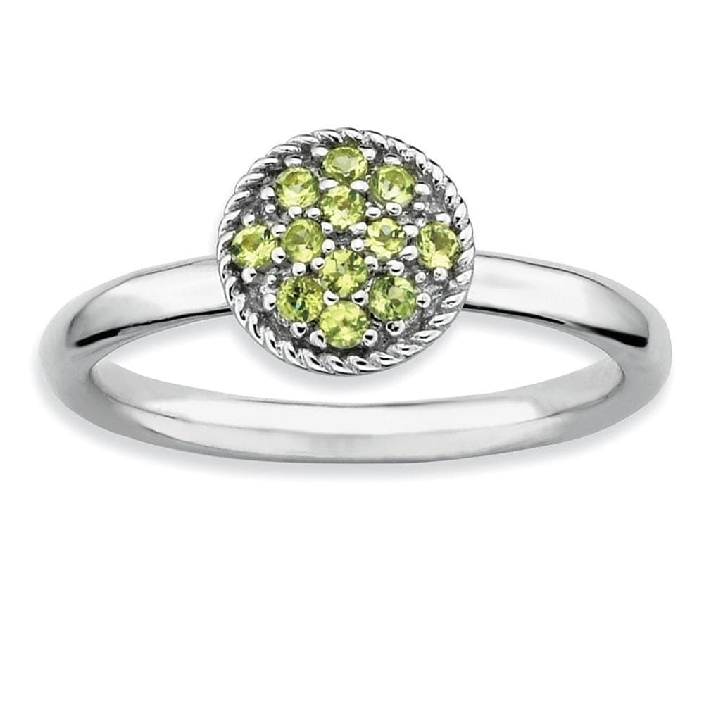 Stackable Expressions Ring Sterling Silver Peridot Rhodium Ring