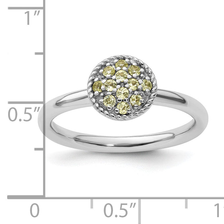 Stackable Expressions Ring Sterling Silver Peridot Rhodium Ring