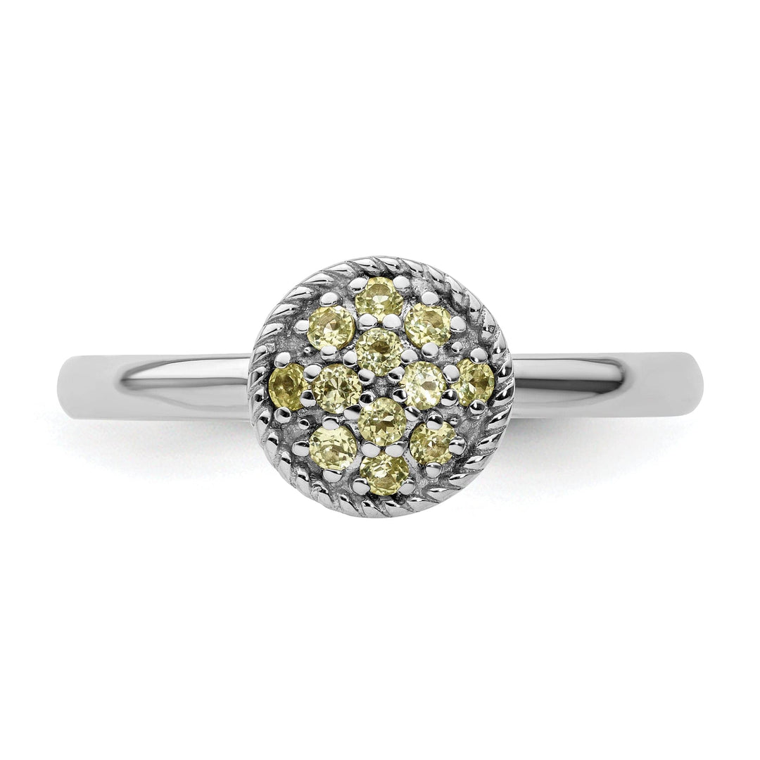 Stackable Expressions Ring Sterling Silver Peridot Rhodium Ring