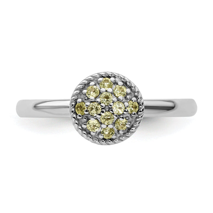 Stackable Expressions Ring Sterling Silver Peridot Rhodium Ring