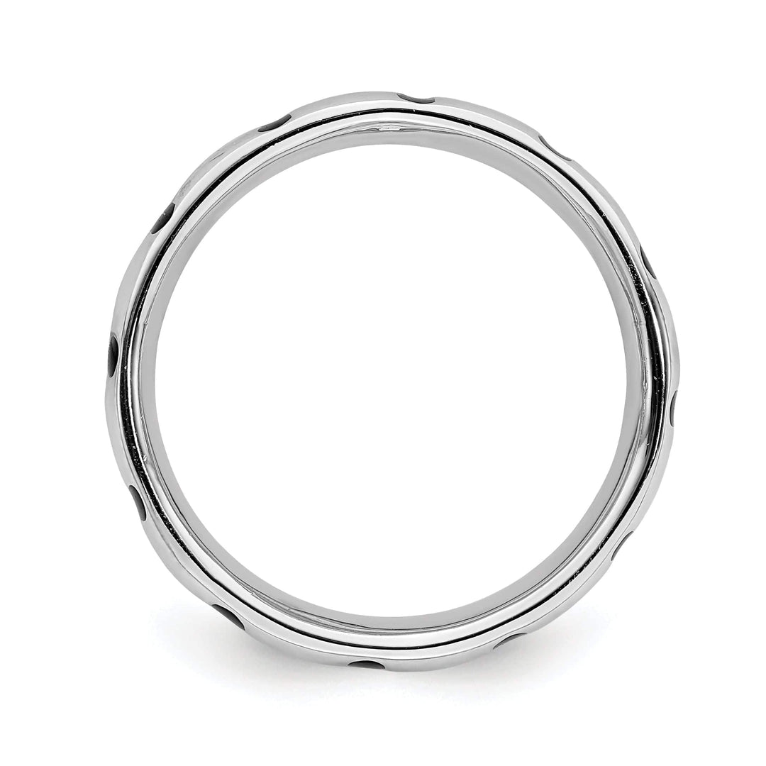 Stackable Expressions Ring Sterling Silver Polished Enameled Cross Ring