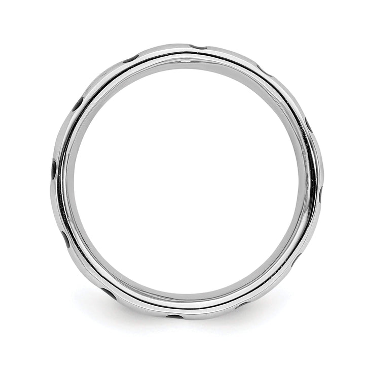 Stackable Expressions Ring Sterling Silver Polished Enameled Cross Ring