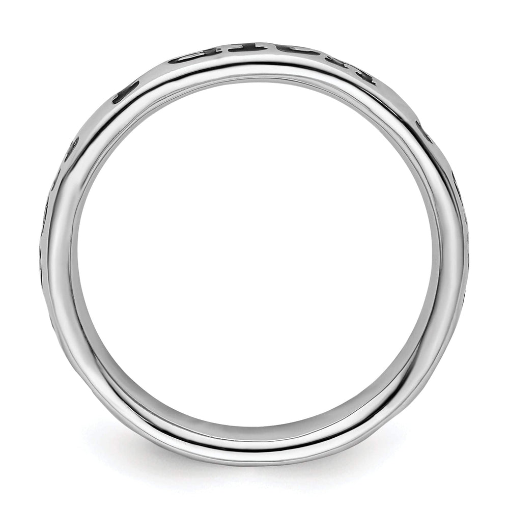 Stackable Expressions Ring Sterling Silver Polished Enameled Faith Ring