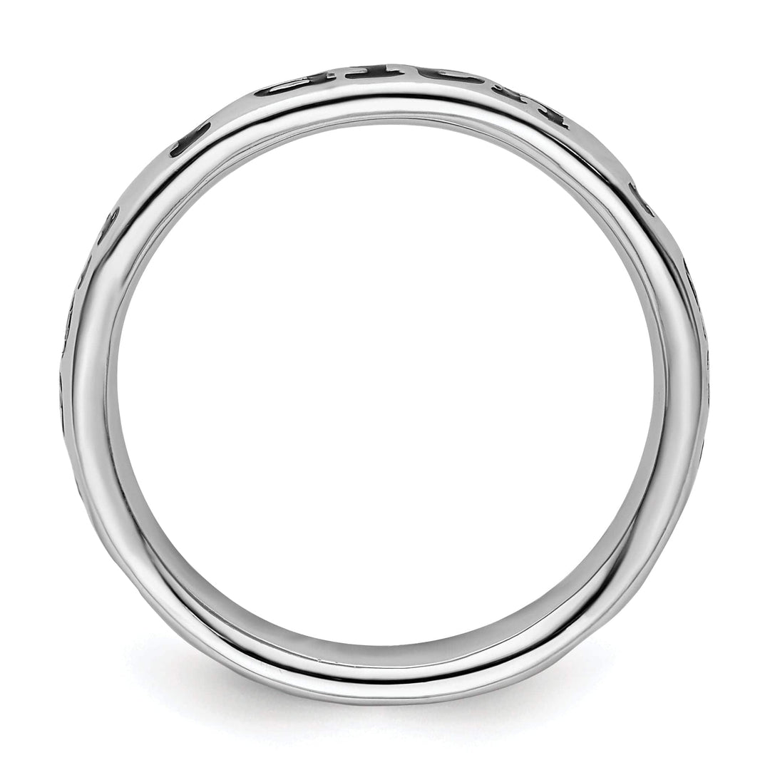Stackable Expressions Ring Sterling Silver Polished Enameled Faith Ring