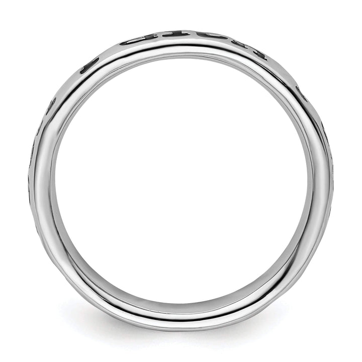 Stackable Expressions Ring Sterling Silver Polished Enameled Faith Ring
