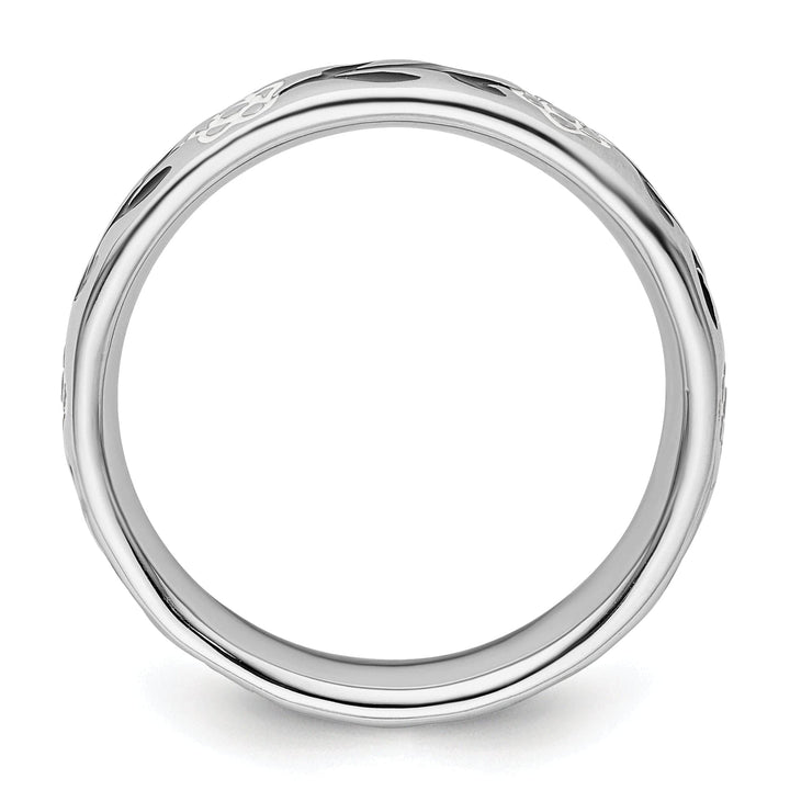 Stackable Expressions Ring Sterling Silver Polished Enameled Flower Ring