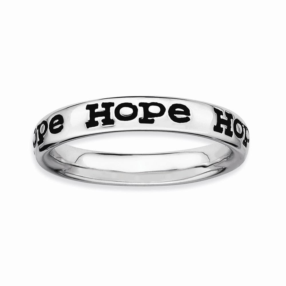 Stackable Expressions Ring Sterling Silver Polished Enameled Hope Ring