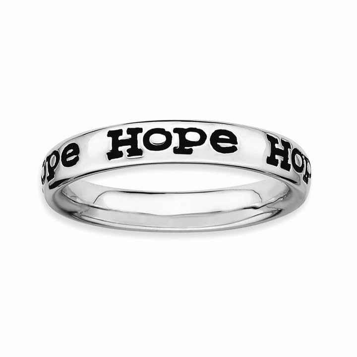 Stackable Expressions Ring Sterling Silver Polished Enameled Hope Ring
