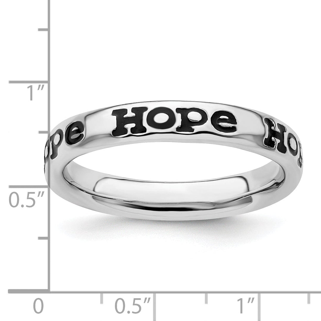 Stackable Expressions Ring Sterling Silver Polished Enameled Hope Ring