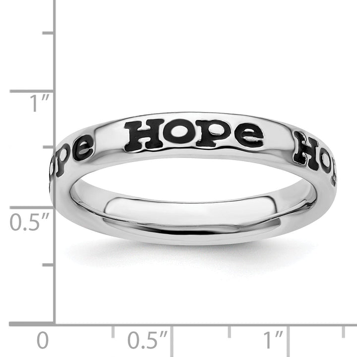 Stackable Expressions Ring Sterling Silver Polished Enameled Hope Ring