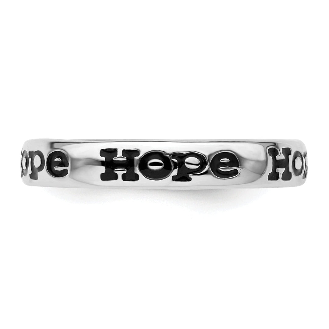 Stackable Expressions Ring Sterling Silver Polished Enameled Hope Ring