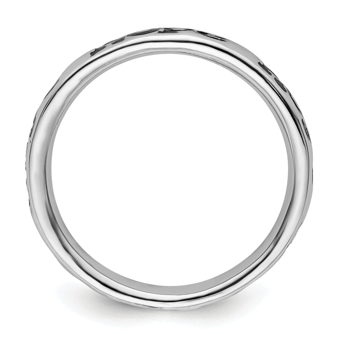 Stackable Expressions Ring Sterling Silver Polished Enameled Hope Ring