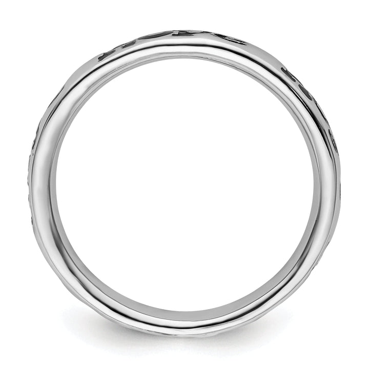 Stackable Expressions Ring Sterling Silver Polished Enameled Hope Ring