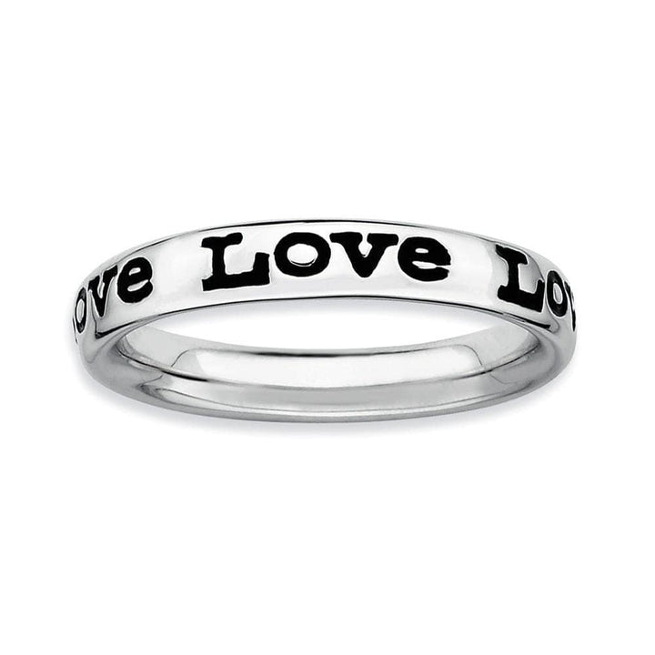 Stackable Expressions Ring Sterling Silver Polished Enameled Love Ring
