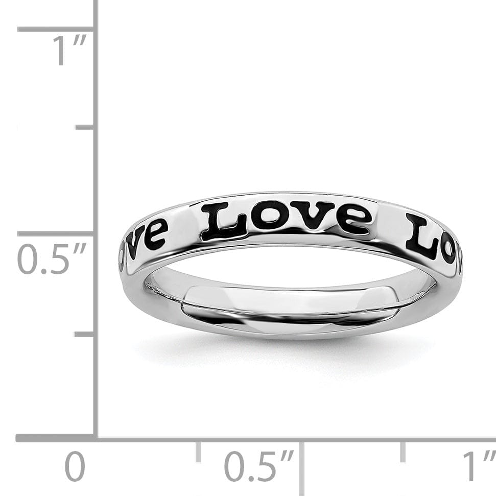 Stackable Expressions Ring Sterling Silver Polished Enameled Love Ring