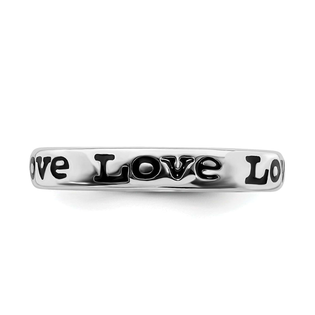 Stackable Expressions Ring Sterling Silver Polished Enameled Love Ring