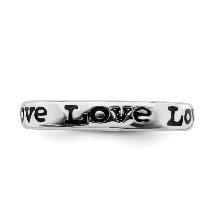 Stackable Expressions Ring Sterling Silver Polished Enameled Love Ring