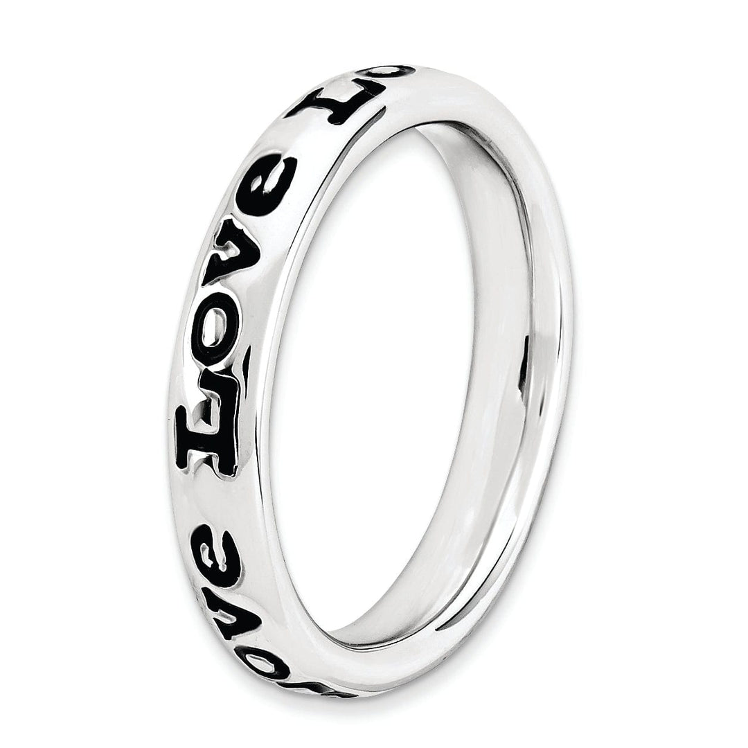 Stackable Expressions Ring Sterling Silver Polished Enameled Love Ring