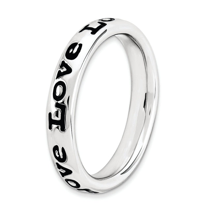 Stackable Expressions Ring Sterling Silver Polished Enameled Love Ring