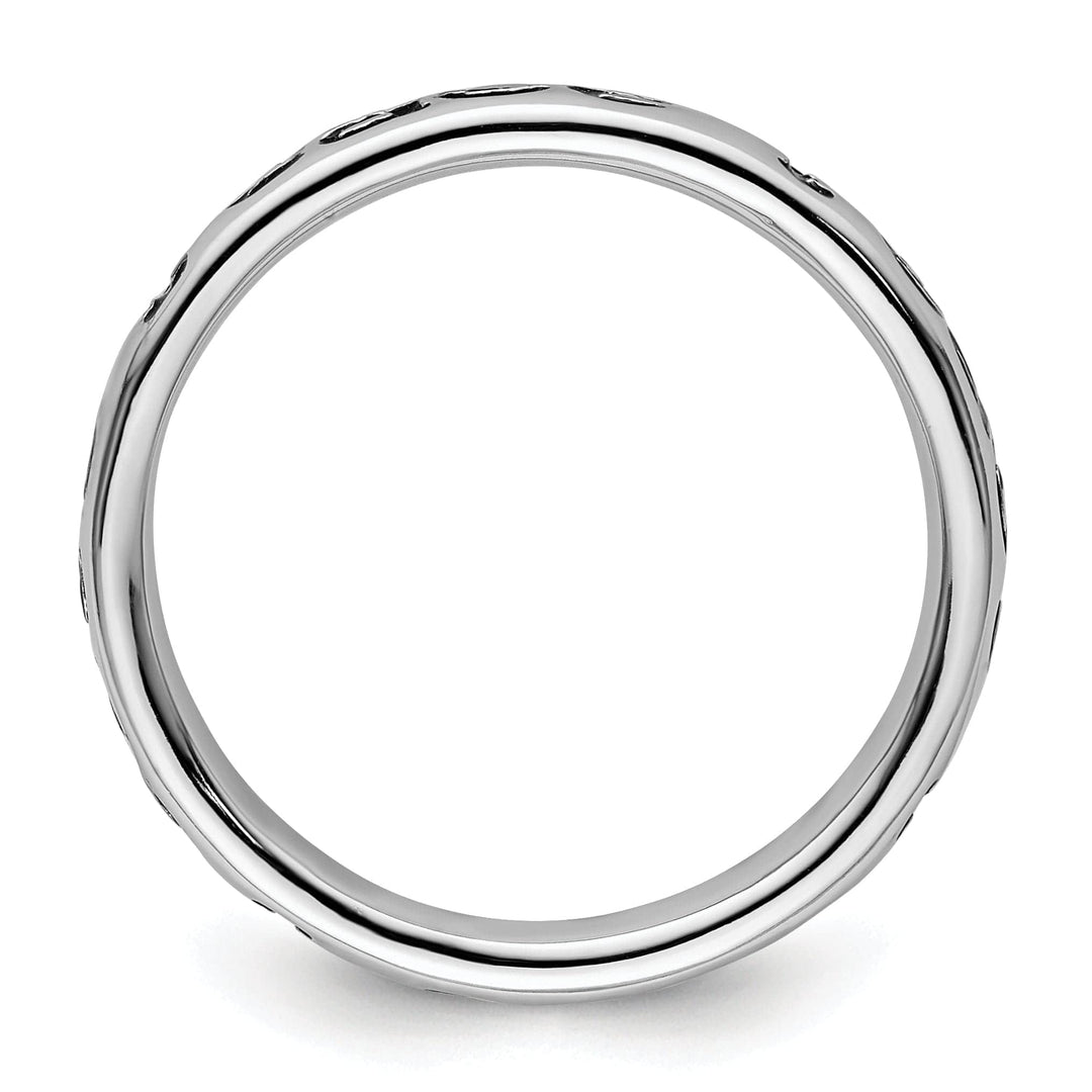 Stackable Expressions Ring Sterling Silver Polished Enameled Peace Ring