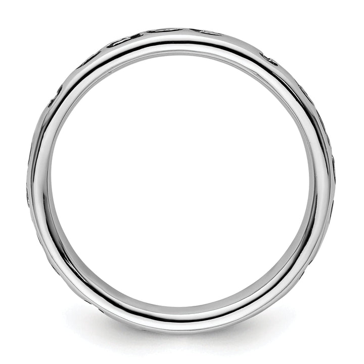 Stackable Expressions Ring Sterling Silver Polished Enameled Peace Ring