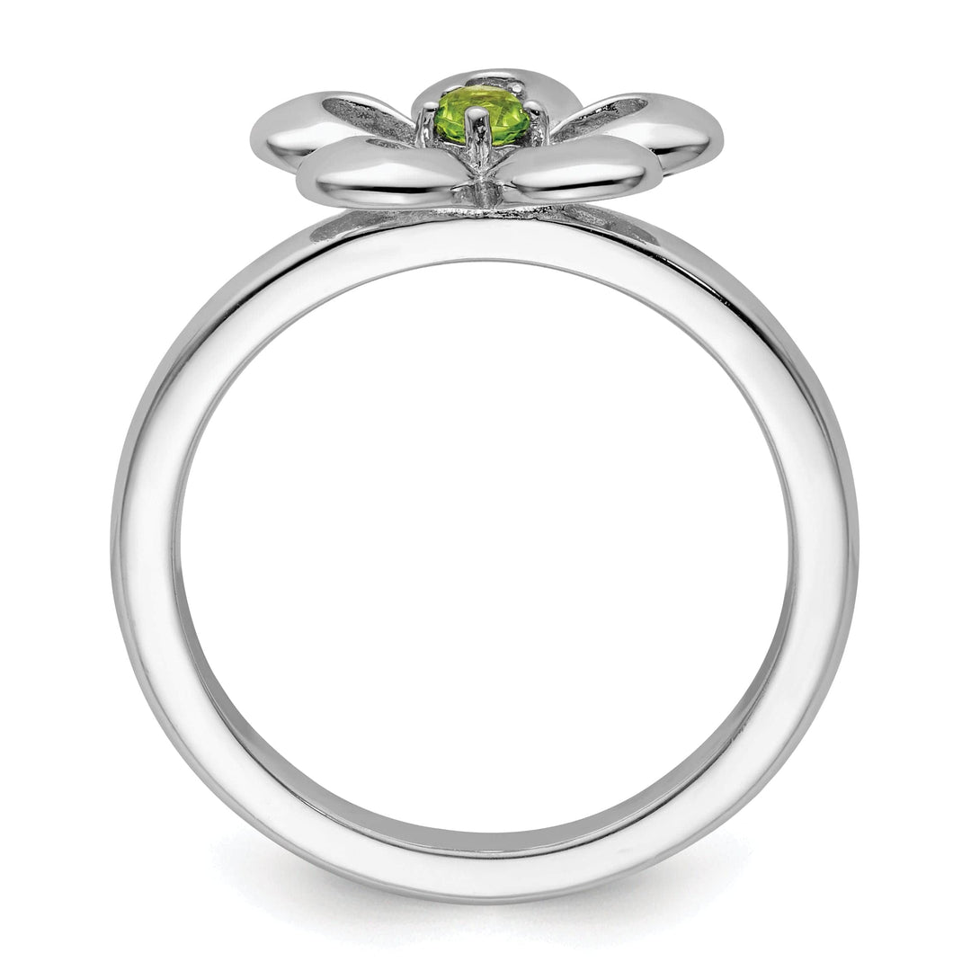 Stackable Expressions Ring Sterling Silver Polished Peridot Flower Ring