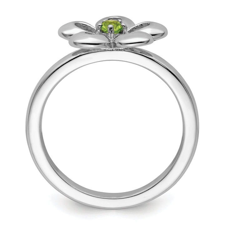 Stackable Expressions Ring Sterling Silver Polished Peridot Flower Ring