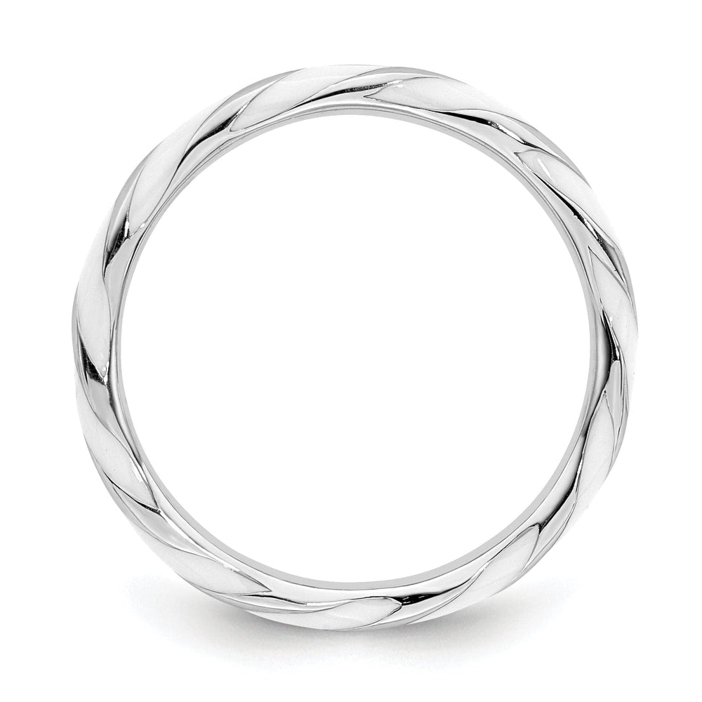 Stackable Expressions Ring Sterling Silver White Enameled Stackable Ring